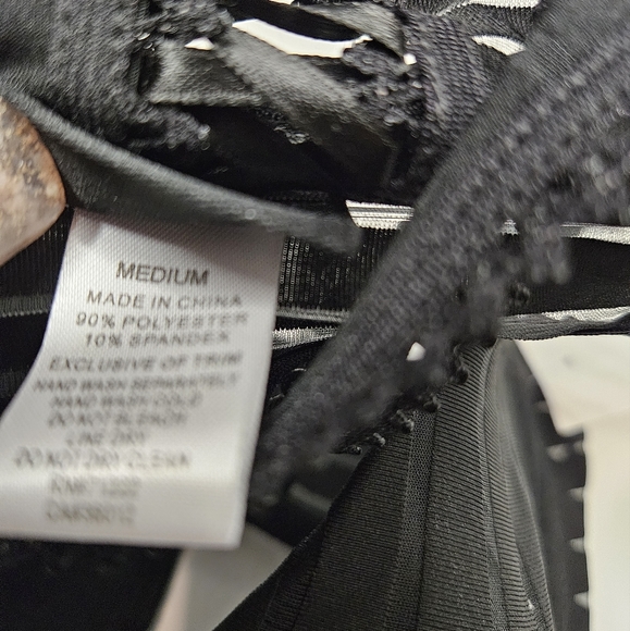 Rampage Intimates 2 Piece Set 34C/M Black Bra Underwear Panty Thong NEW - Picture 16 of 17